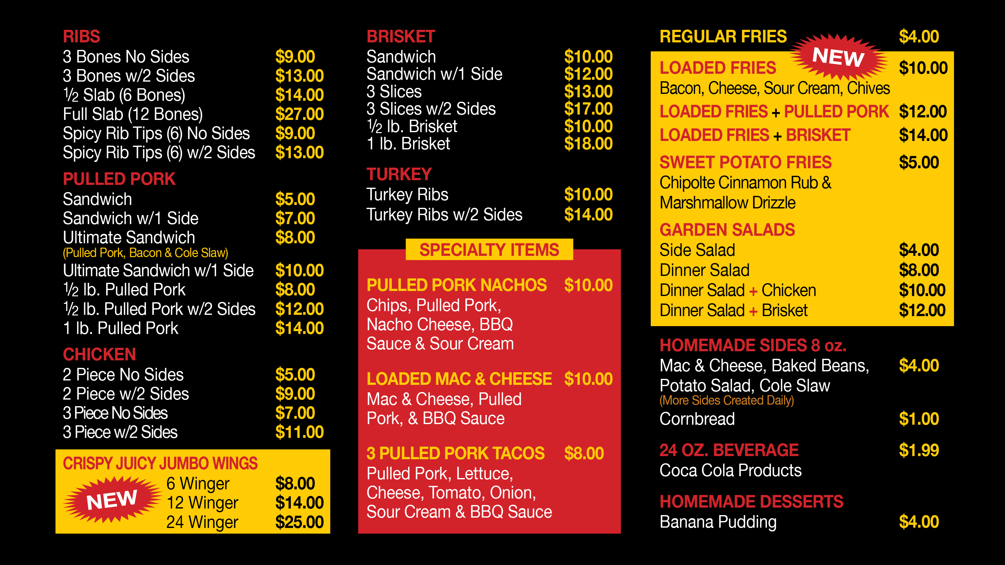 smoke and pig menu